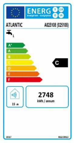 Chauffe-eau électrique Chaufféo blindé horizontal mural raccordement coté 075L monophasé livré avec 1 raccord diélectrique 3/4'' Réf. 025108