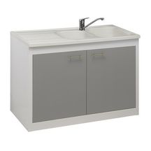 Meuble sous-évier (sans les portes) CLIPMETAL finition laqué Blanc Glacier 120 cm avec 1 étagère ABMV121Z00