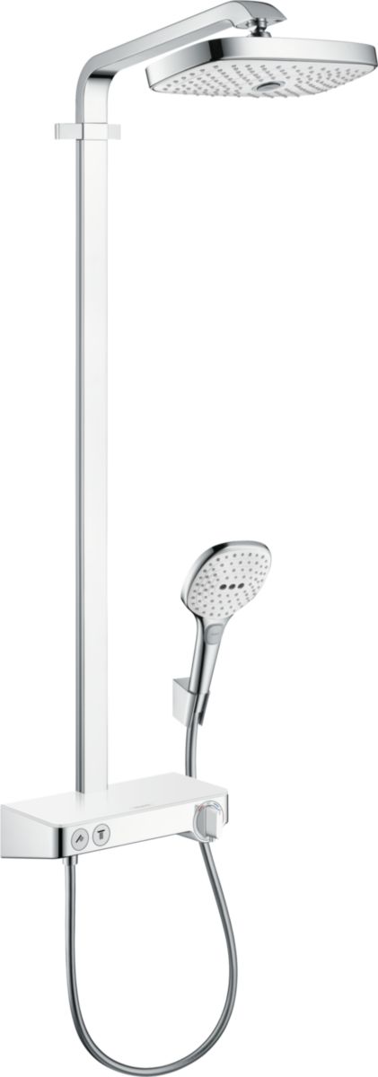 Showerpipe Raindance Select E300 2 jets blanc chromé réf. 27126400