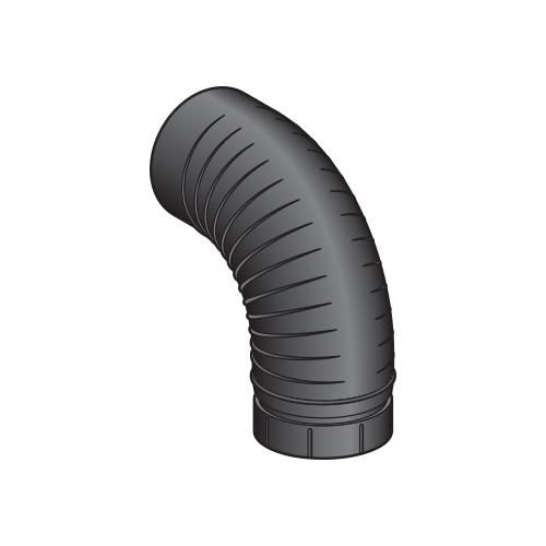 Coude plissé 90° émaillé 7 / 10e soudé en continue, diamètre 150 mm, noir mat (RAL 9019) CD 90 150 E NM Réf. 56150941/0