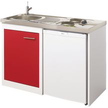 Porte de caisson associée meuble bas cuisinette CLIPMETAL COLOR 120 cm, Coloris Carmin