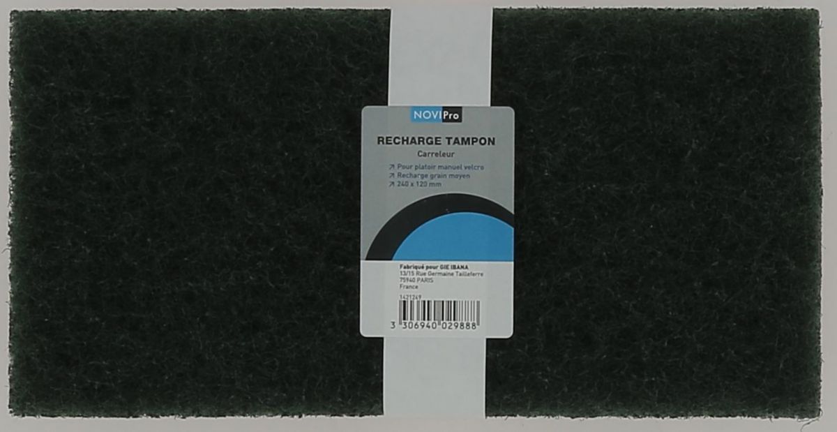 Tampon de rechange pour platoir velcro TAF 24x12 cm Novipro