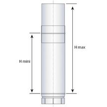 Elément droit réglable émaillé 7 / 10e soudé en continue, diamètre 130 mm,51 - 86 cm, noir mat (RAL 9019) ZOOM 130 E NM Réf. 56130930/0