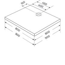 Receveur céramique Alterna Design 2 blanc antidérapant 80x80 cm