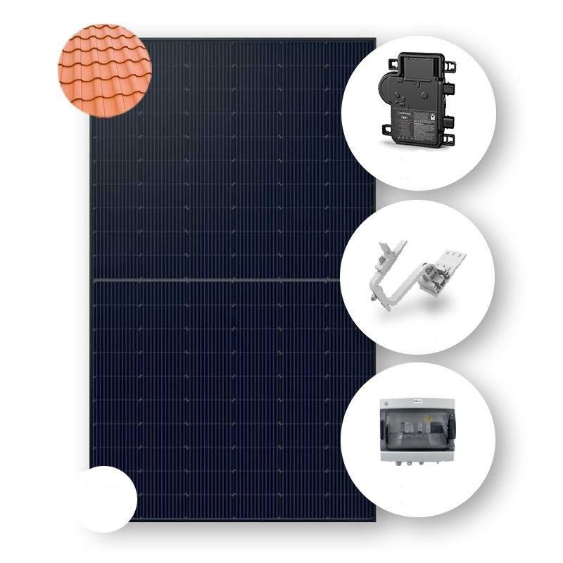 Kit PV Premium complet  sur toiture tuile meca ETN 6KWc avec micro onduleur Enphase . Panneaux Duonergy 500Wc Bif Biver: 2094x1134x30mm réf: DN-BT132N-KIT4-PREMIUM