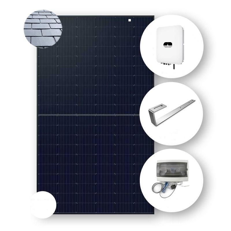 Kit PV Access complet sur toiture tuile ardoise ETN 3KWc avec onduleur Huawei . Panneaux Duonergy Bif River : 2094x1134x30mm réf: DN-BT132N-KIT5-ACCES