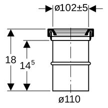 Manchon de raccordement Geberit avec manchette et joint torique: d=110mm