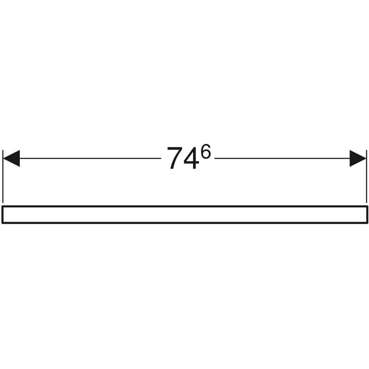 Plan de lavabo Geberit ONE, découpe centrale, pour lavabo à poser en forme de vasque: B=75cm, H=3cm, T=47cm, chêne / mélamine structuré bois