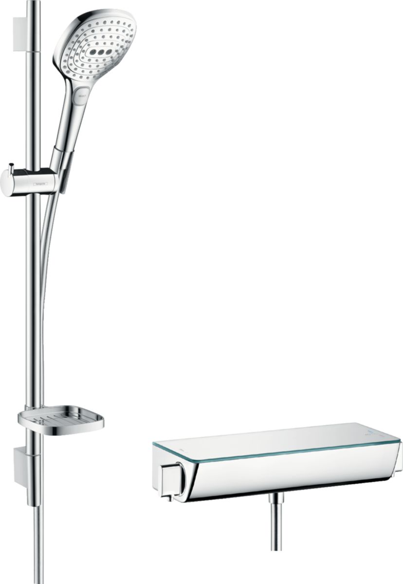 Douche Combi Raindance Select E120 3 jets 65 cm Ecostat select Couleur blanc et chrome réf. 27038400