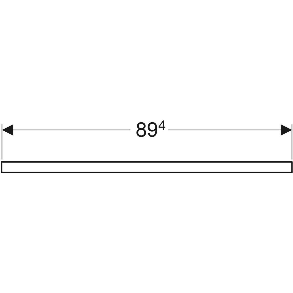 Plan de lavabo Geberit ONE, découpe à gauche, pour lavabo à poser en forme de vasque: B=90cm, H=3cm, T=47cm, noyer caryer / mélamine structuré bois