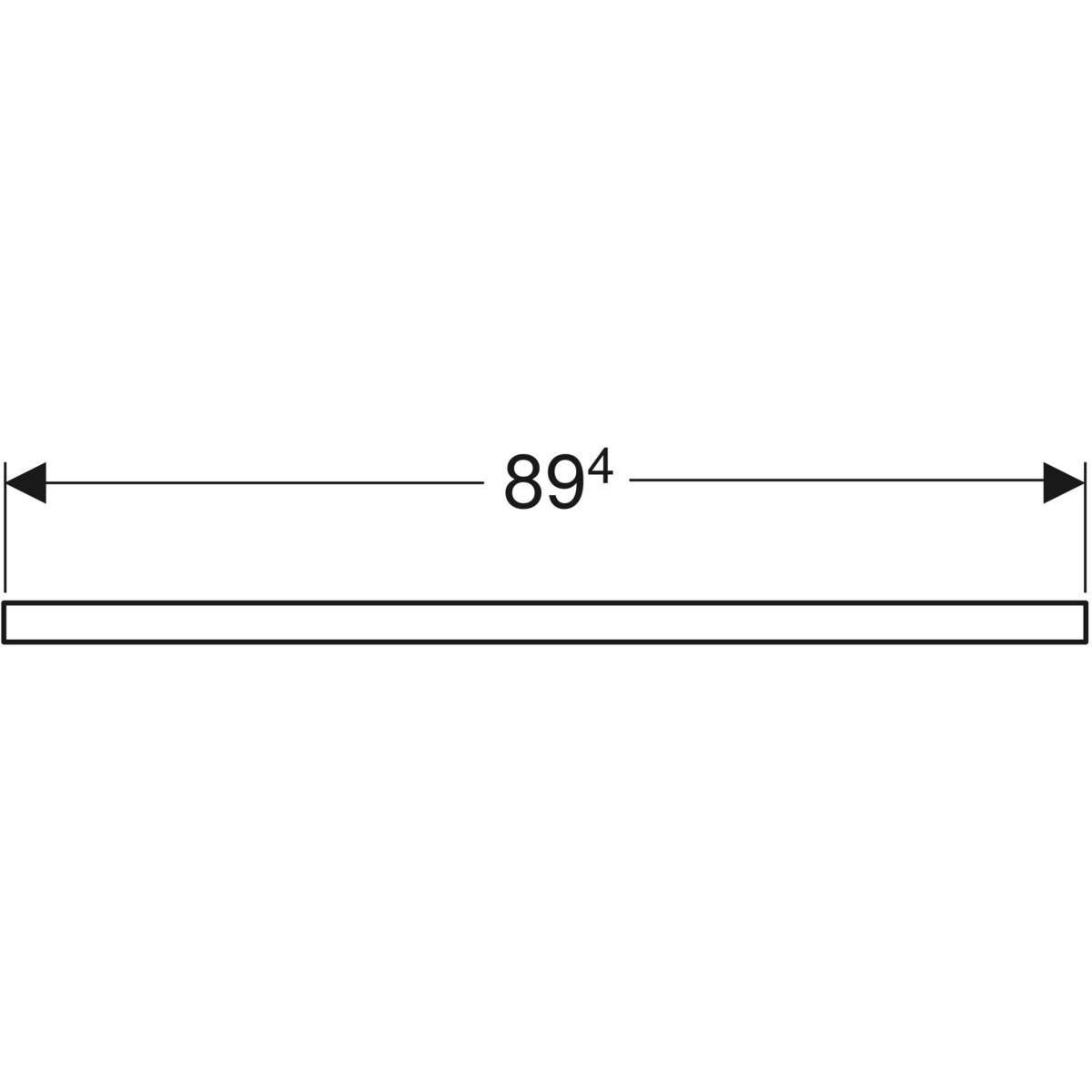 Plan de lavabo Geberit ONE, découpe à gauche, pour lavabo à poser: B=90cm, H=3cm, T=47cm, blanc / laqué très brillant