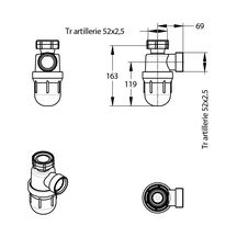 Siphon de laboratoire sans joint ø 40 mm