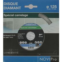 Disque diamant jante continue lisse carrelage Novipro D125x22,2