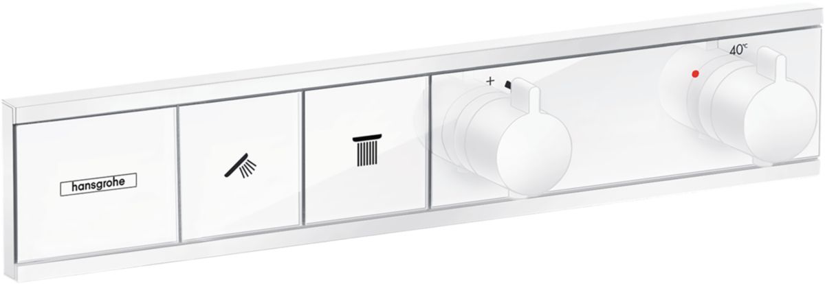 hansgrohe RainSelect Factice Module thermostatique RainSelect encastré avec 2 fonctions, Blanc mat