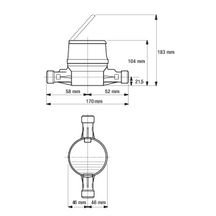 Compteur vitesse eau froide FLODIS 170mm DN15 pré-équipé com. Réf FL15170B16WL_F