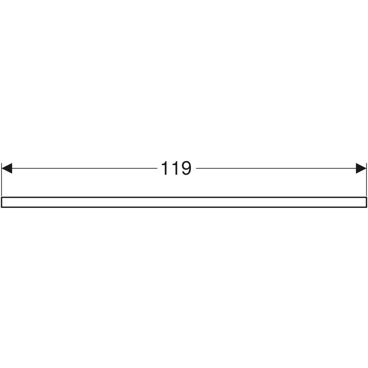 Plan de lavabo Geberit ONE, découpe centrale, pour lavabo à poser: B=120cm, H=3cm, T=47cm, blanc / laqué mat