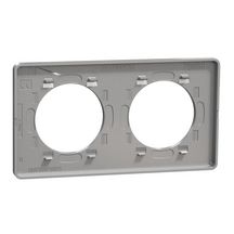 Odace touch, plaque aluminium brossé liseré alu 2 post. horiz./vert. 71 mm réf. S530804J