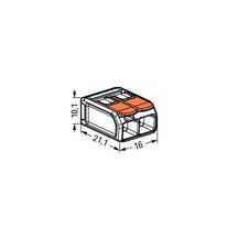 Bornes Série 221 - 2 conducteurs - 6 mm² - levier souple et rigide - contient 50 bornes Réf. 221-612