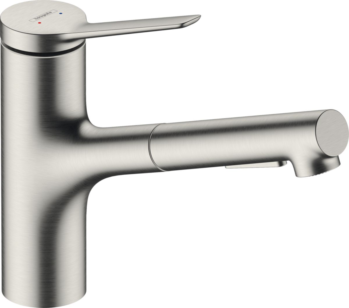 hansgrohe Zesis M33 Mitigeur de cuisine 150, douchette extractible, 2jet, Aspect acier inox