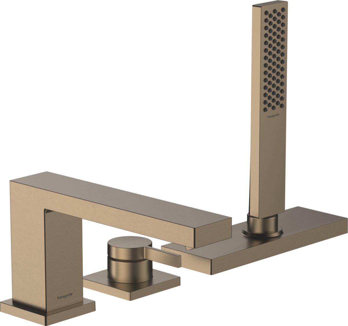 hansgrohe Tecturis E Set de finition mitigeur 3 trous pour montage sur bord de baignoire avec sBox, Bronze brossé