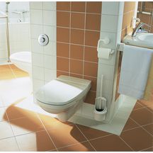 Commande pneumatique WC SURF, manuelle à distance, avec tube capilaire 1,50 m, bouton-poussoir avec rosace D100 mm, sans trappe de visite pour avec maintenance par gaine technique, chromé réf. 37060000