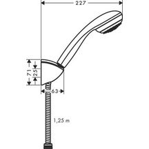 Set CROMETTA 85 1jet / Porter'C flexible 1,25 m, chromé réf. 27576000