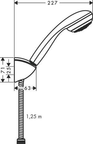 Set CROMETTA 85 1jet / Porter'C flexible 1,25 m, chromé réf. 27576000