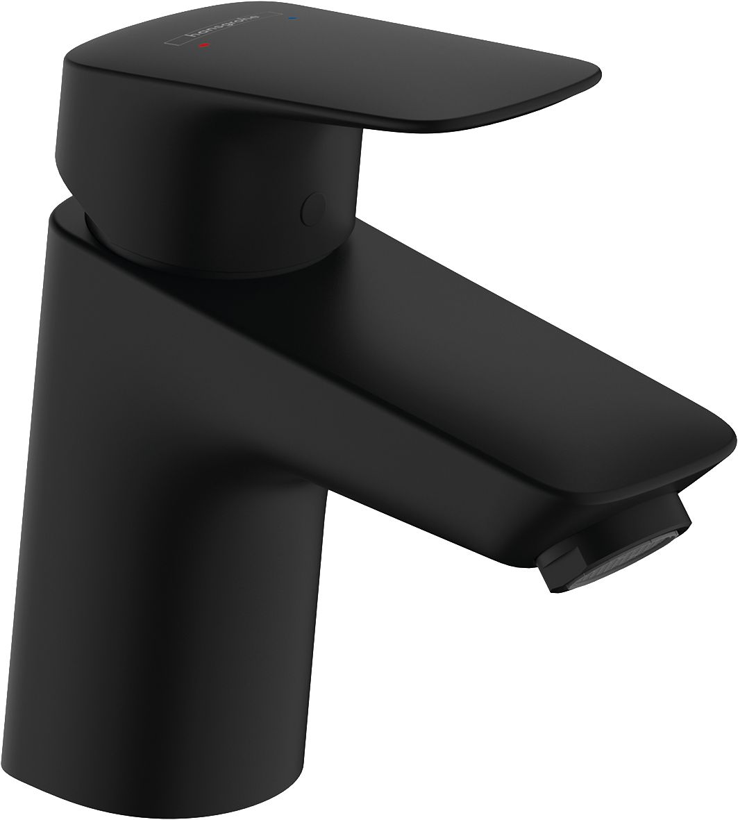 hansgrohe Logis Mitigeur de lavabo 70 CH3 CoolStart, avec tirette et vidage synthétique, Noir mat