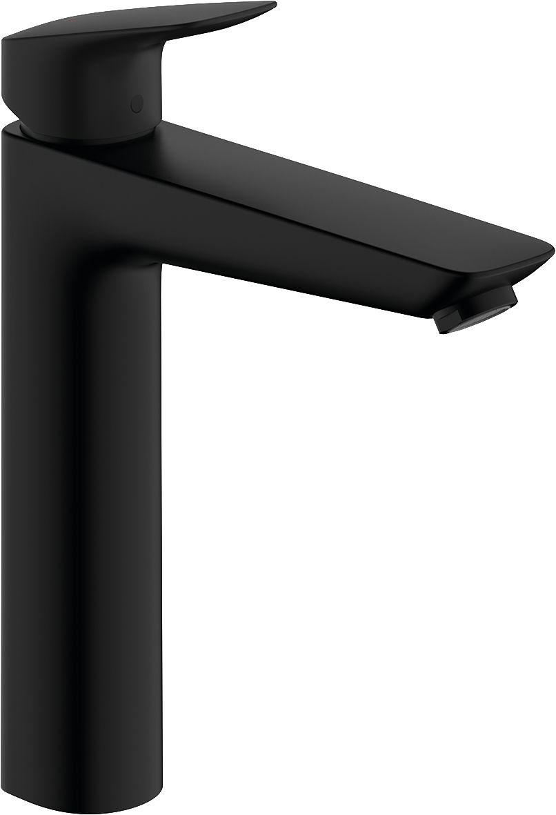 hansgrohe Logis Mitigeur de lavabo 190 sans tirette ni vidage, Noir mat