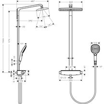 Colonne de douche Bras de douche 380 mm Raindance SELEC SHOWERPIPE 360 AIR Chromé réf. 27112000