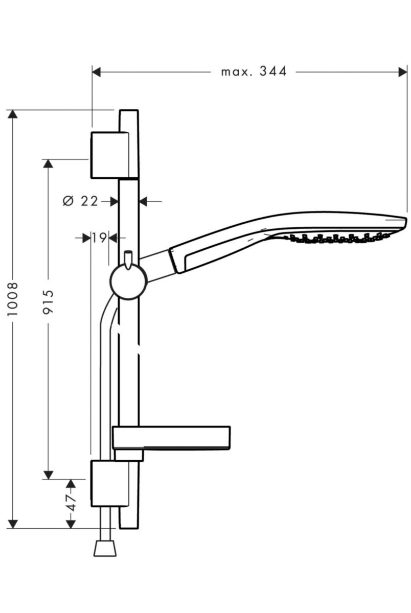 Set de douche Raindance Select 150/ Unica'S Puro 90 cm, chromé réf. 27803000