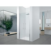 Paroi de douche Young 2 2b 87 extensible 87-91cm verre trempe transparent silver réf Y22B871B