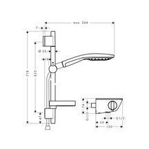 Combi Raindance select 150 barre 65 cm, chromé réf. 27036000