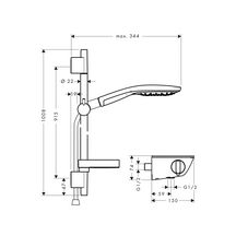 Combi Raindance Select 150 barre 90 cm, chromé réf. 27037000