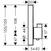 Set de finition pour mitigeur thermostatique ShowerSelect encastré avec 2 sorties réf. 15763000