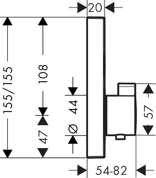 Set de finition pour mitigeur thermostatique ShowerSelect encastré avec 2 sorties réf. 15763000