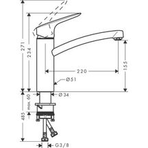 hansgrohe Logis M31 Mitigeur de cuisine 160, 1 jet, Chrome