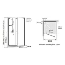 Cabine de douche Eden2 pivotant 90 réf. CA822