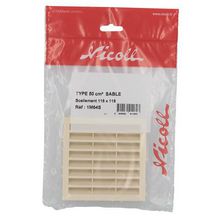 Grille d'aération carrée à combinaison spéciale façade PVC sable 118x118 mm avec moustiquaire