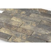 Grès cérame émaillé Barwolf Rustic Stone northern lava mosaïque 3,1 x 21,2 cm 29,7 x 42,5 cm KEG-20102