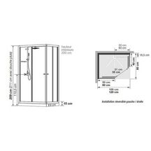 Cabine de douche Eden2 coulissant 120x80 réf. CA837