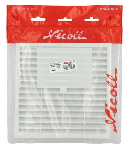 Grille d'aération + moustiquaire spécial façade à sceller à combinaison 1M214 carrée PVC blanc 191x191 mm