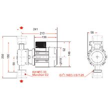 Pompe in-line NEC-1-T-25 DN 40 x 49