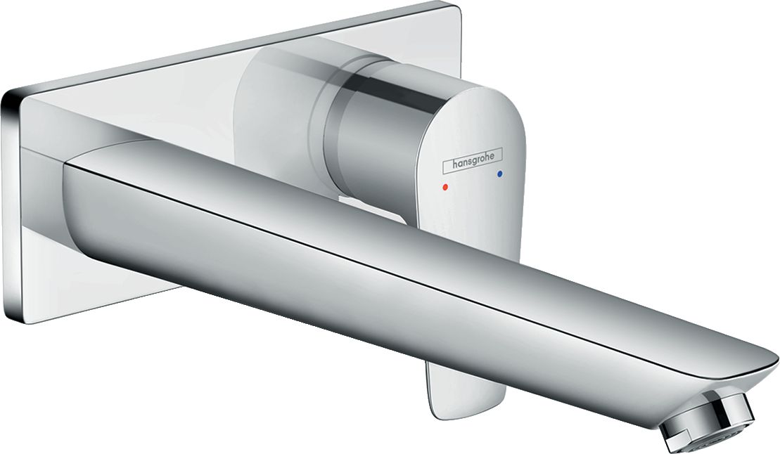 hansgrohe Talis E Factice Mitigeur de lavabo encastré mural, bec 225mm, bonde à écoulement libre, Chrome