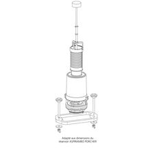 Mécanisme spécifique ASP43 bouton chromé pour réservoir aspirambo PORCHER avec robinet réf. 38995410