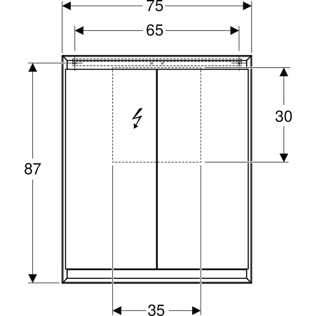 Armoire de toilette Geberit ONE avec ComfortLight et deux portes, montage en apparent, hauteur 90 cm: aluminium anodisé