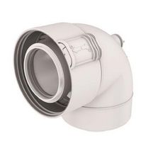 Coude 87° Sekurit 60 / 100 PPTL/PVC avec prise de pression, condensation Gaz/Fioul Blanc réf. 229231