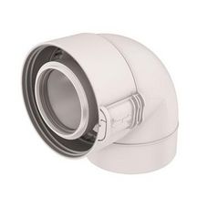 Coude 87° Sekurit 60 / 100 PPTL/PVC, condensation Gaz/Fioul Blanc réf. 229232