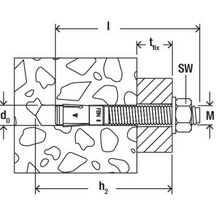 Goujon d'ancrage FBN II 10/10x85 - 4/sachet Réf. 33512