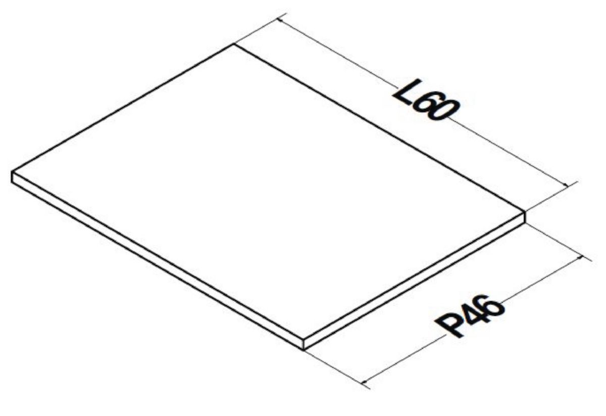 Plan Alterna Plénitude pour meuble sous vasque longueur 60cm profondeur 46cm Blanc brillant